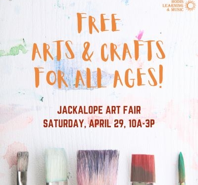 Free arts and crafts for all ages! Jackalope art fair.