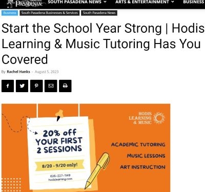 Start the School Year Strong | Hodis Learning & Music Tutoring Has You Covered