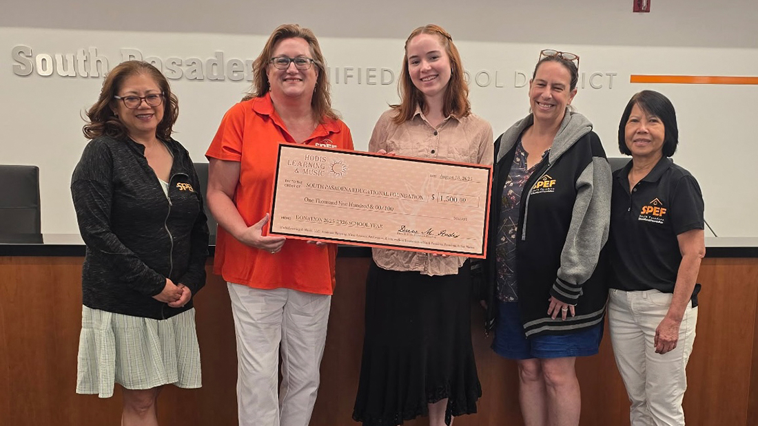 South Pasadena Tutor donation to SPEF south Pasadena education