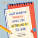 Promotional graphic: colorful notebook page with the heading 'What academic progress looks like at the end of the year' and a pencil motif, plus Hodis Learning & Music logo in the corner.